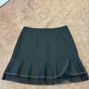 IDEOLOGY Black Pink Pinstripe Flare Skirt Lace Lined Size 8